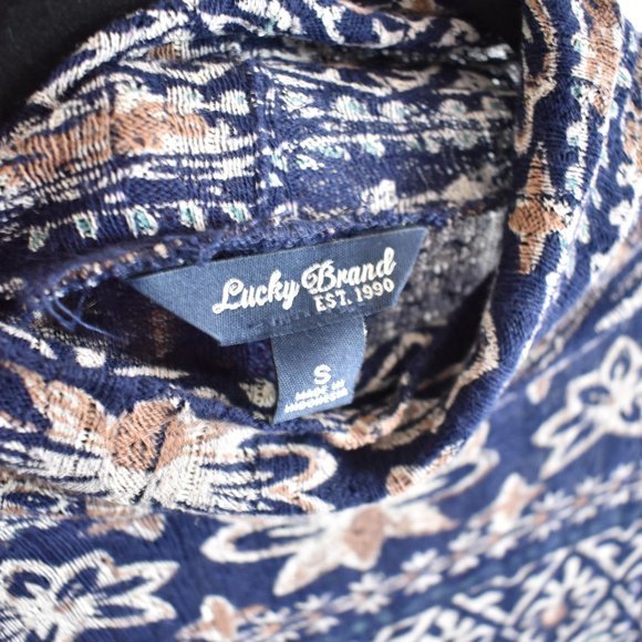 Lucky Brand Linen Blend High Low Mock Neck Tunic - Picture 5 of 6